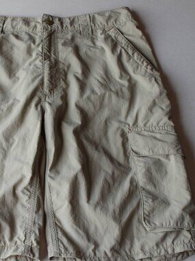 Outdoor Research Men 34 Cargo Shorts Tan Khaki Nylon Hiking Trail Outdoor 10"